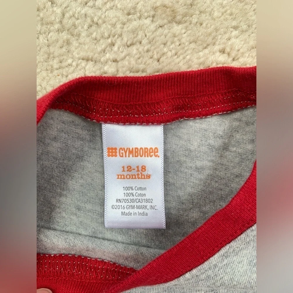Gymboree Size 12-18 Months Holiday Dino Tee